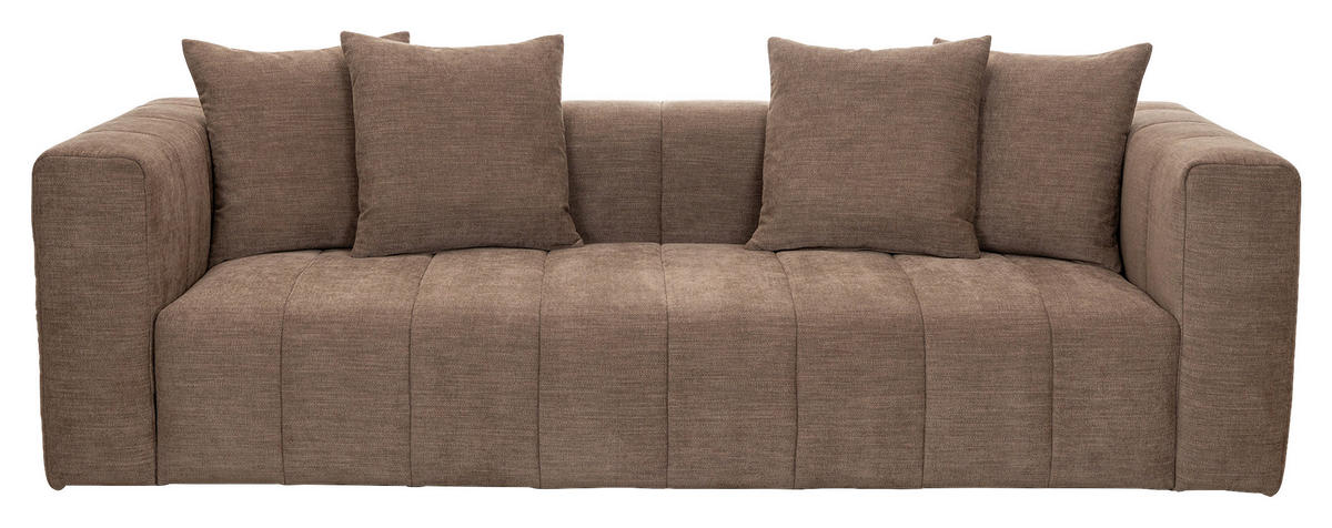3-SITS SOFFA i brun  - brun/svart, Basics, metall/trä (223/77/91cm) - Pure Home Comfort