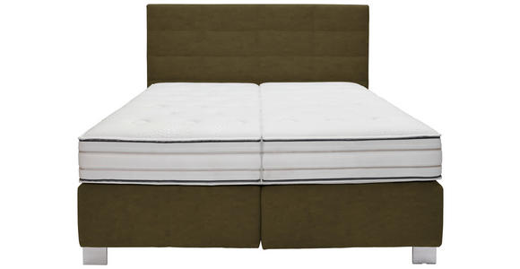 BOXSPRINGBETT 180/200 cm  in Olivgrün  - Alufarben/Olivgrün, KONVENTIONELL, Holzwerkstoff/Textil (180/200cm) - Dieter Knoll