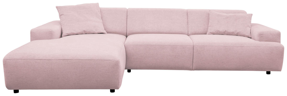 ECKSOFA 184/294 cm  in Flachgewebe Altrosa Rücken echt  184/294 cm  - Schwarz/Altrosa, KONVENTIONELL, Kunststoff/Textil (184/294cm) - Hom`in