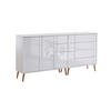 SIDEBOARD Mailand Set 9 + HF  in 184,5/86/33 cm  - Weiß Hochglanz/Weiß, MODERN, Holz/Holzwerkstoff (184,5/86/33cm) - MID.YOU