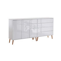 SIDEBOARD Mailand Set 9 + HF  in 184,5/86/33 cm  - Weiß Hochglanz/Weiß, MODERN, Holz/Holzwerkstoff (184,5/86/33cm) - MID.YOU