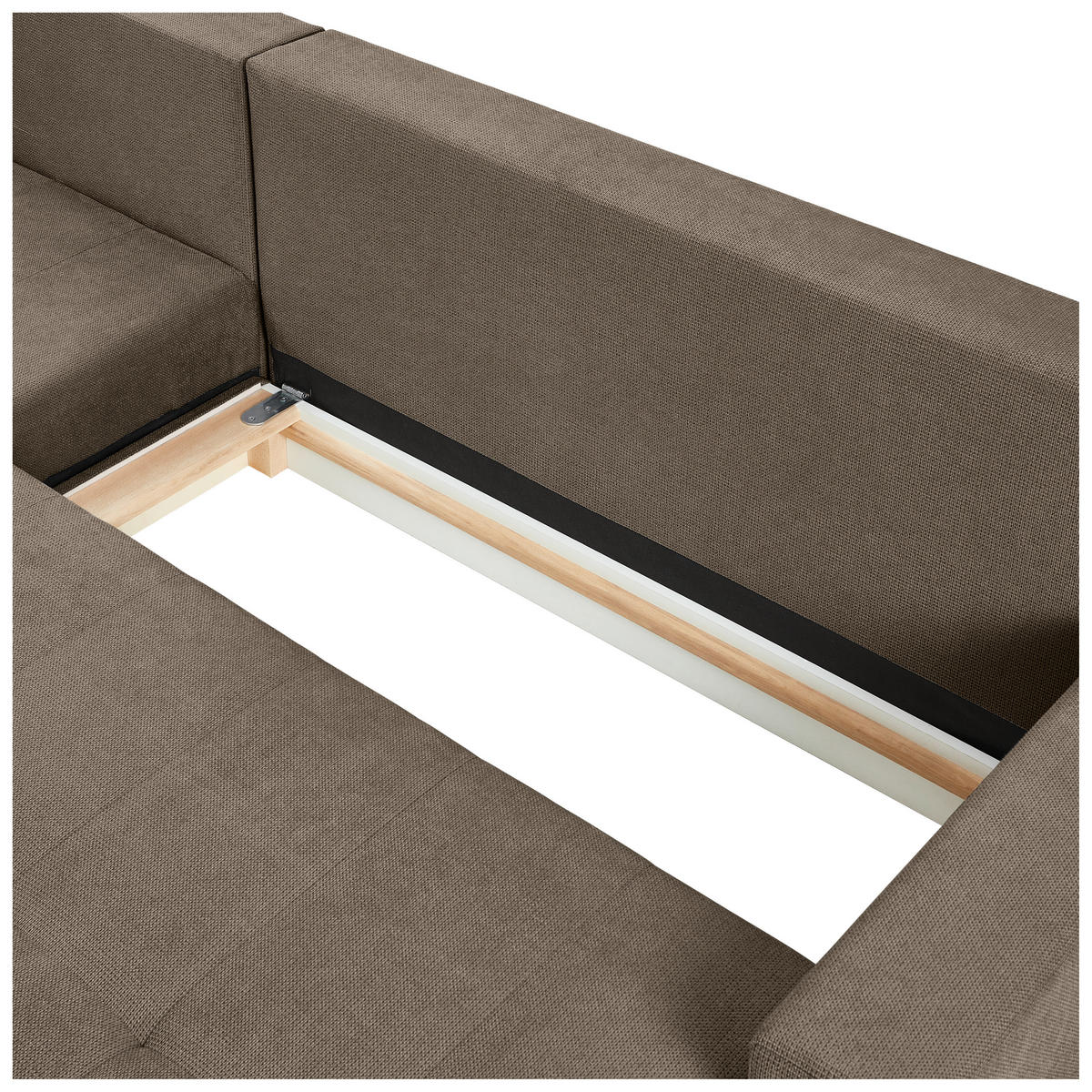 ECKSOFA in Webstoff Braun  - Schwarz/Braun, Konventionell, Kunststoff/Textil (231/157cm) - P & B