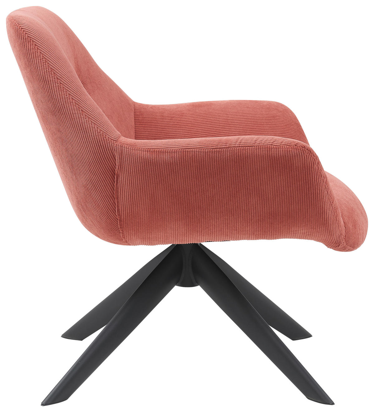 SESSEL in Cord Bronzefarben  - Schwarz/Bronzefarben, Modern, Textil/Metall (78/78/75cm) - MID.YOU