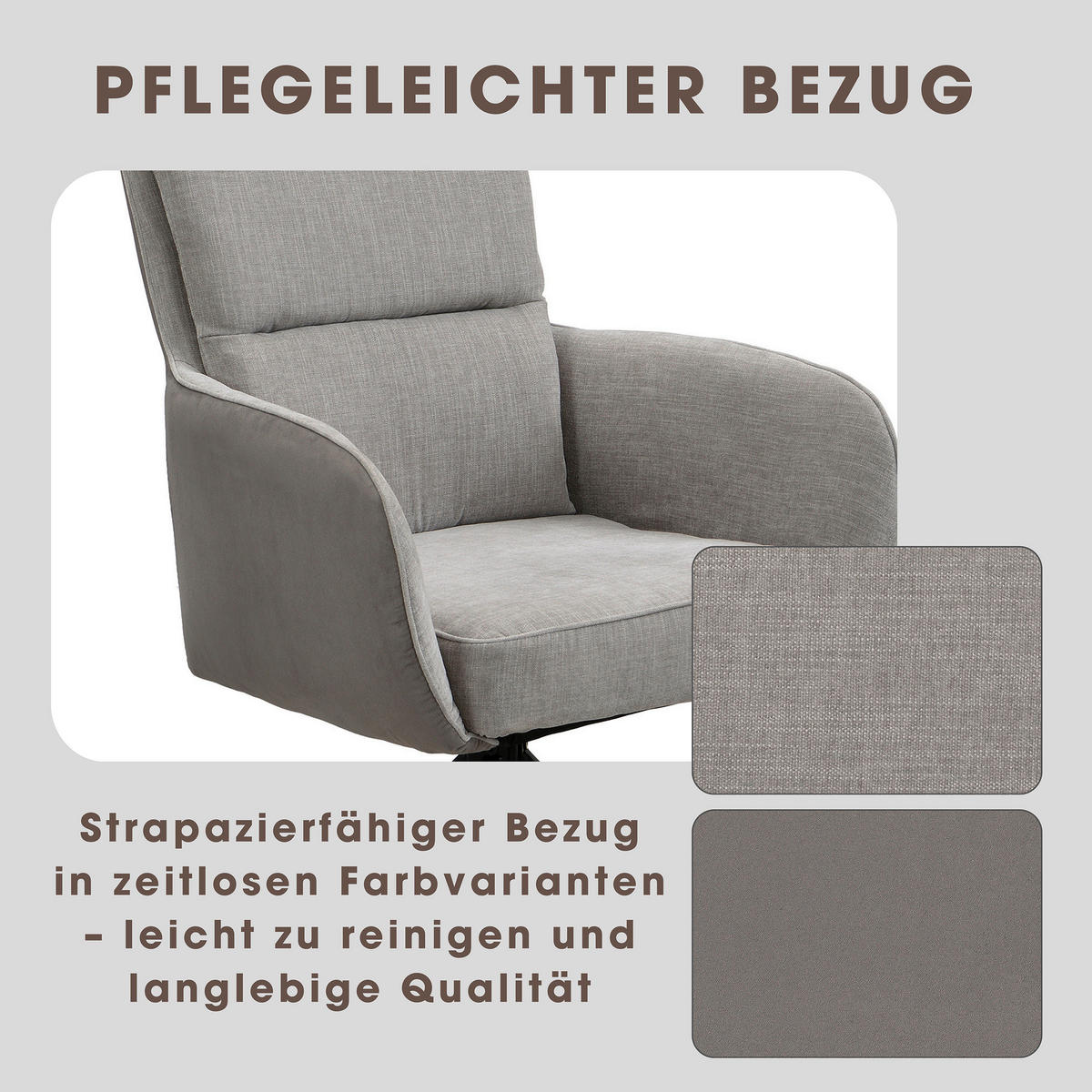 STUHL-SET - Hellgrau/Schwarz, MODERN, Textil/Metall (62/94/70cm) - MID.YOU