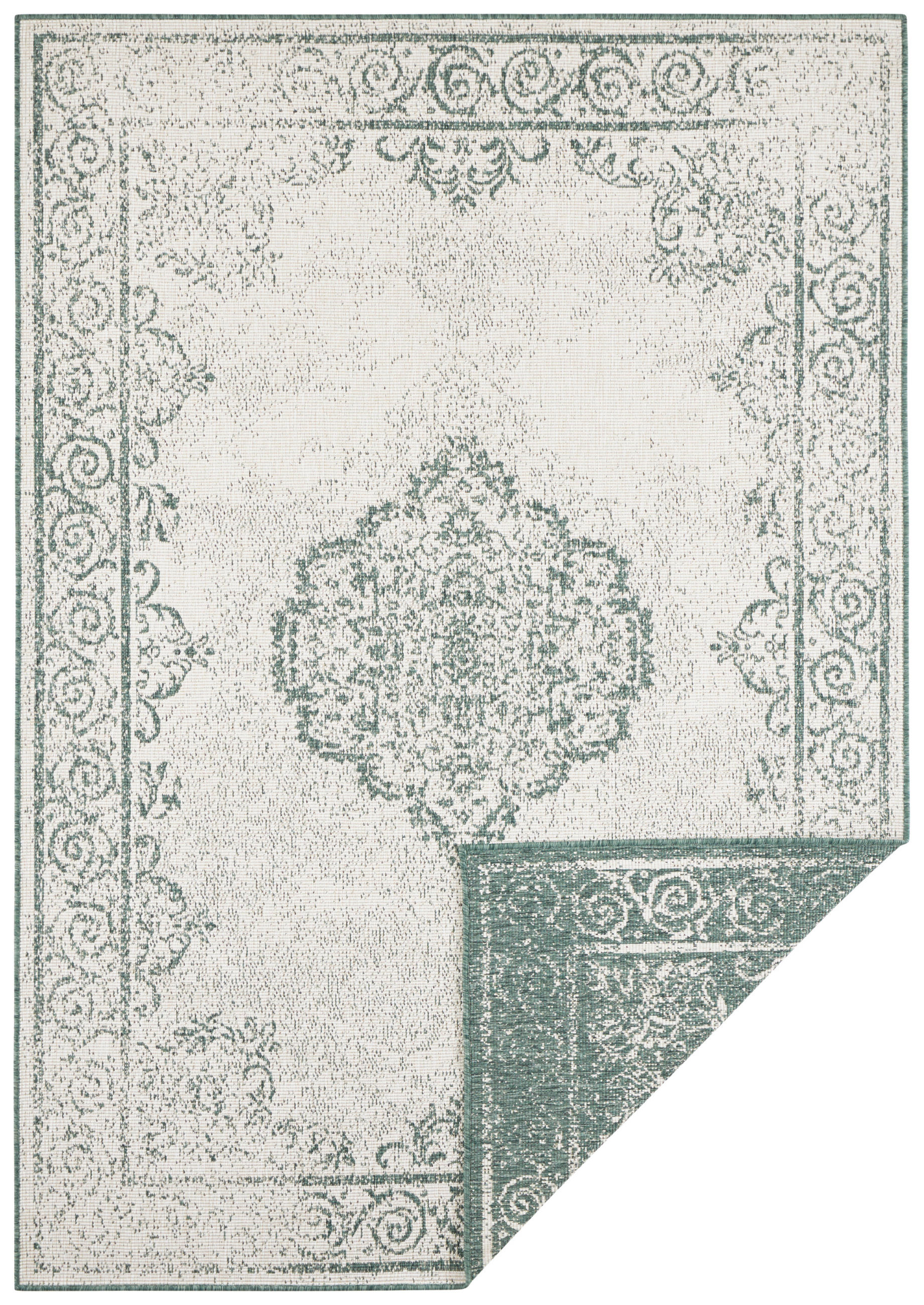 OUTDOORTEPPICH für Terrasse und Balkon 160/230 cm Twin Supreme Creme, Grün  - Creme/Grün, Design, Kunststoff (160/230cm) - Hanse Home