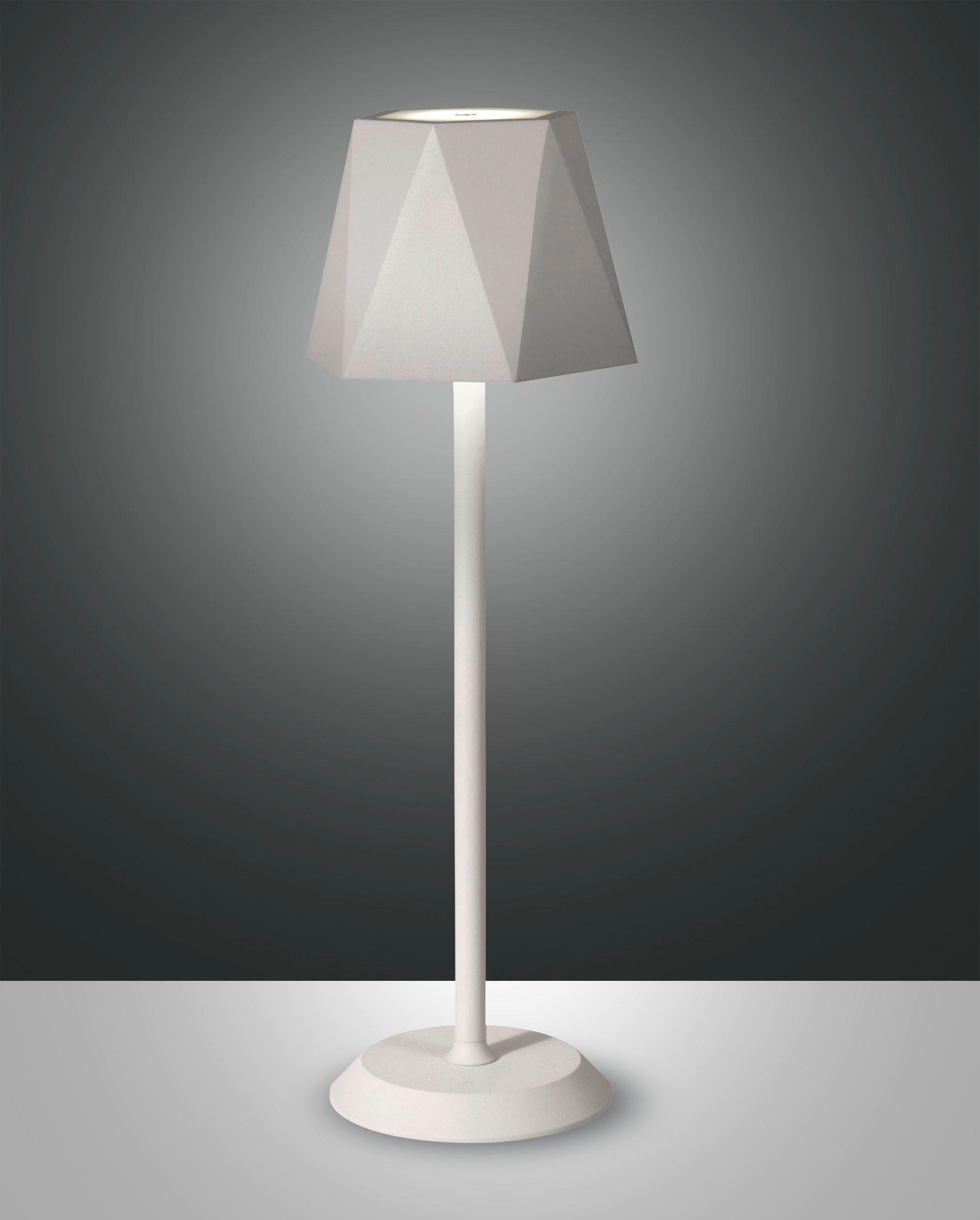 AKKU-TISCHLEUCHTE Katy 13/38 cm   - Weiß, Basics, Metall (13/38cm) - Fabas Luce