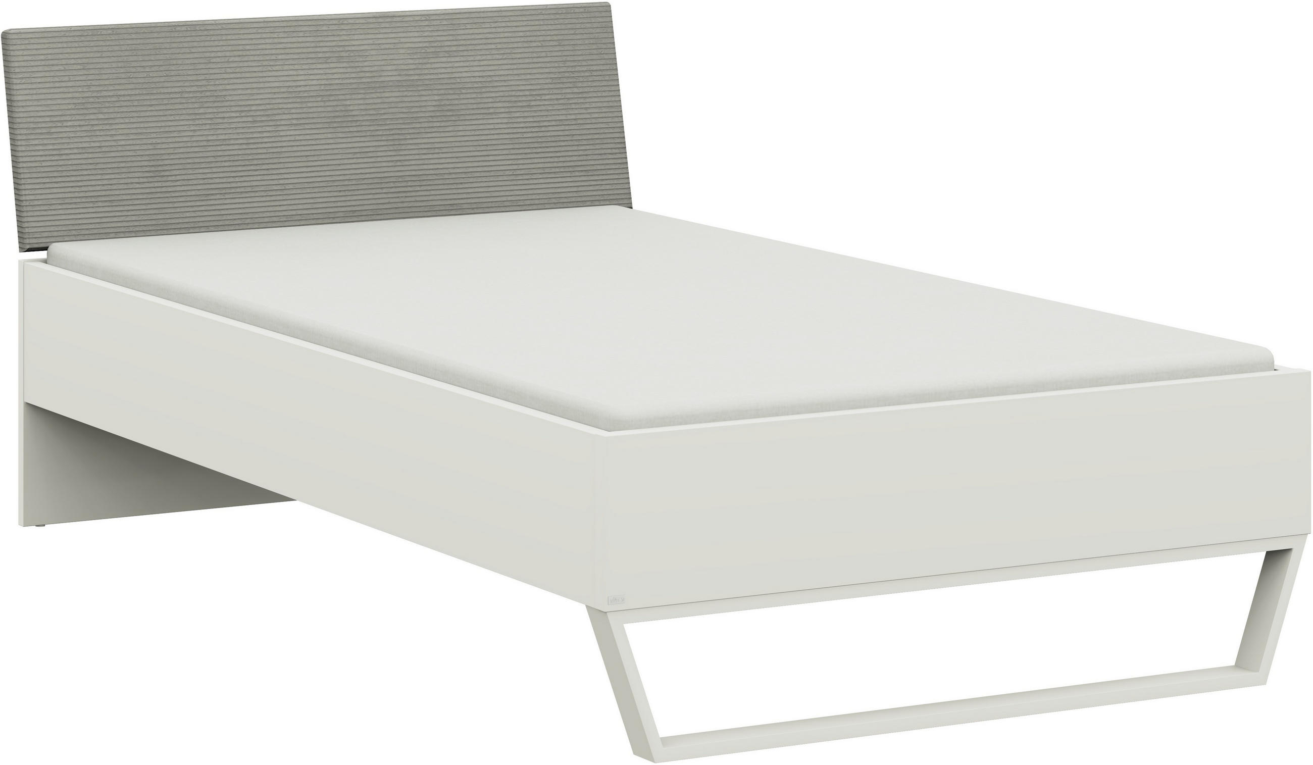 BETT 120/200 cm  in Grau, Weiss   - Weiss/Grau, Design, Holzwerkstoff/Textil (120/200cm) - Cantus