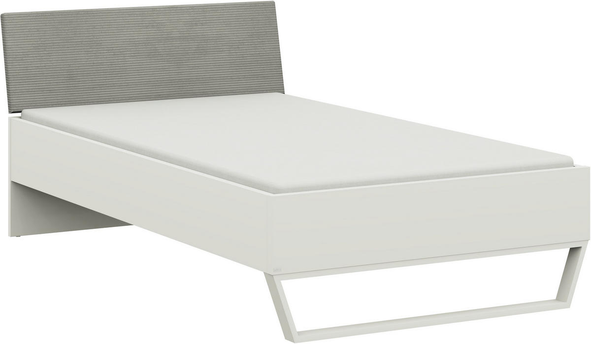 BETT 120/200 cm  in Grau, Weiss   - Weiss/Grau, Design, Holzwerkstoff/Textil (120/200cm) - Cantus