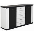 SIDEBOARD Manhattan  in 156/90,4/41 cm  - Silberfarben/Schwarz, Design, Holzwerkstoff/Kunststoff (156/90,4/41cm) - Xora