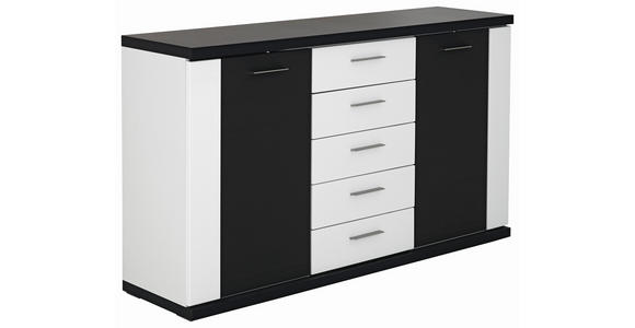 SIDEBOARD Manhattan in 156/90,4/41 cm - Silberfarben/Schwarz, Design, Holzwerkstoff/Kunststoff (156/90,4/41cm) - Xora