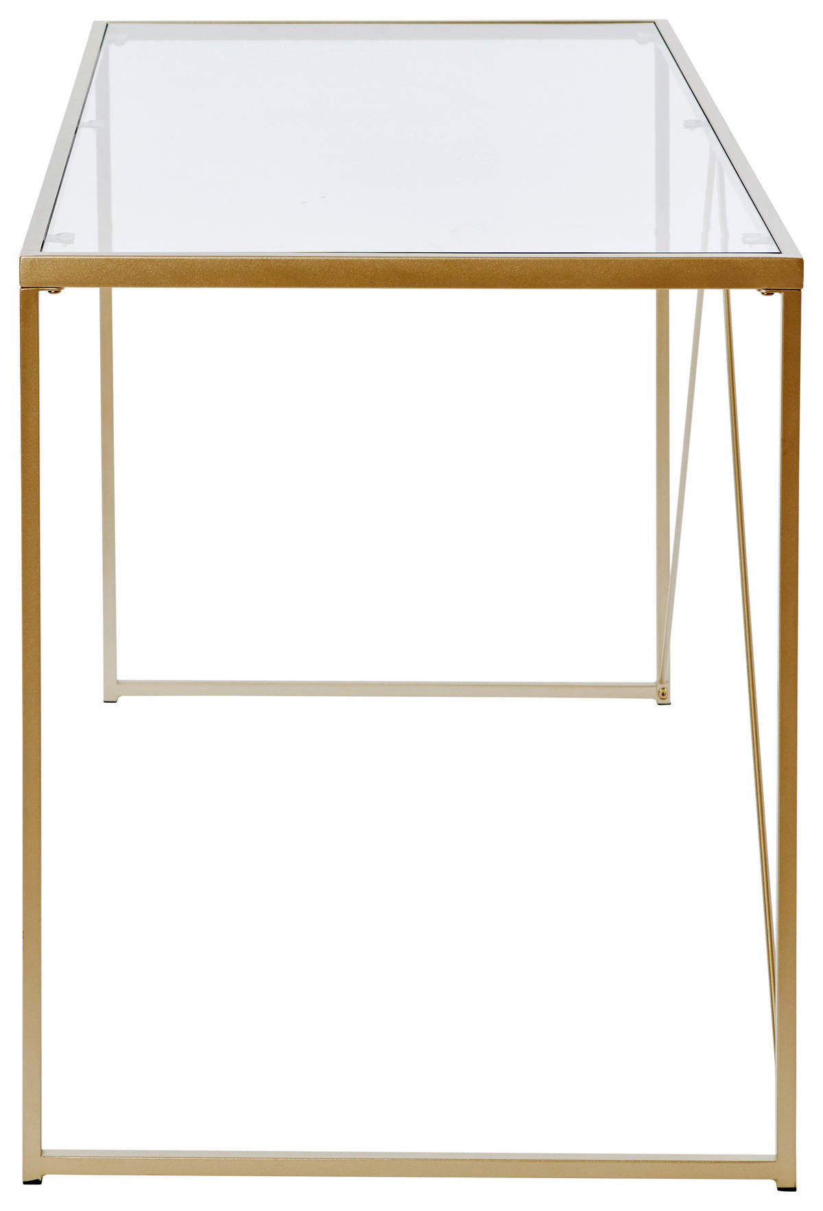 SCHREIBTISCH 120/60/73 cm  in Klar, Goldfarben  - Klar/Goldfarben, Konventionell, Glas/Metall (120/60/73cm) - Livetastic