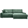 ECKSOFA in Cord Dunkelgrün  300/180 cm  - Dunkelgrün/Schwarz, MODERN, Kunststoff/Textil (300/180cm) - Carryhome