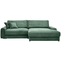 ECKSOFA in Cord Dunkelgrün  300/180 cm  - Dunkelgrün/Schwarz, MODERN, Kunststoff/Textil (300/180cm) - Carryhome