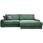 ECKSOFA in Cord Dunkelgrün  300/180 cm  - Dunkelgrün/Schwarz, MODERN, Kunststoff/Textil (300/180cm) - Carryhome