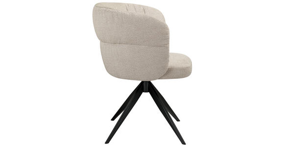 ARMLEHNSTUHL in Eisen Chenille - Beige/Schwarz, Design, Textil/Metall (63,5/81,5/61cm) - Novel