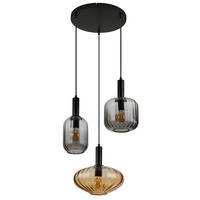 HÄNGELEUCHTE 55/150 cm  - Klar/Bernsteinfarben, Trend, Glas/Kunststoff (55/150cm) - Globo
