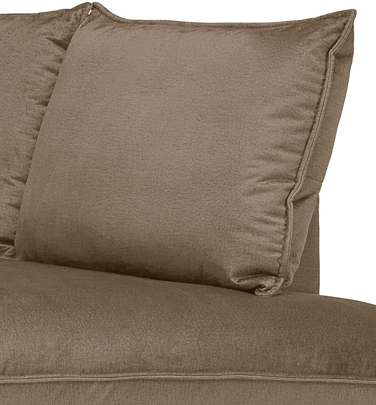 ECKSOFA Hellbraun Samt  - Hellbraun/Schwarz, Design, Textil/Metall (241/200cm) - Carryhome