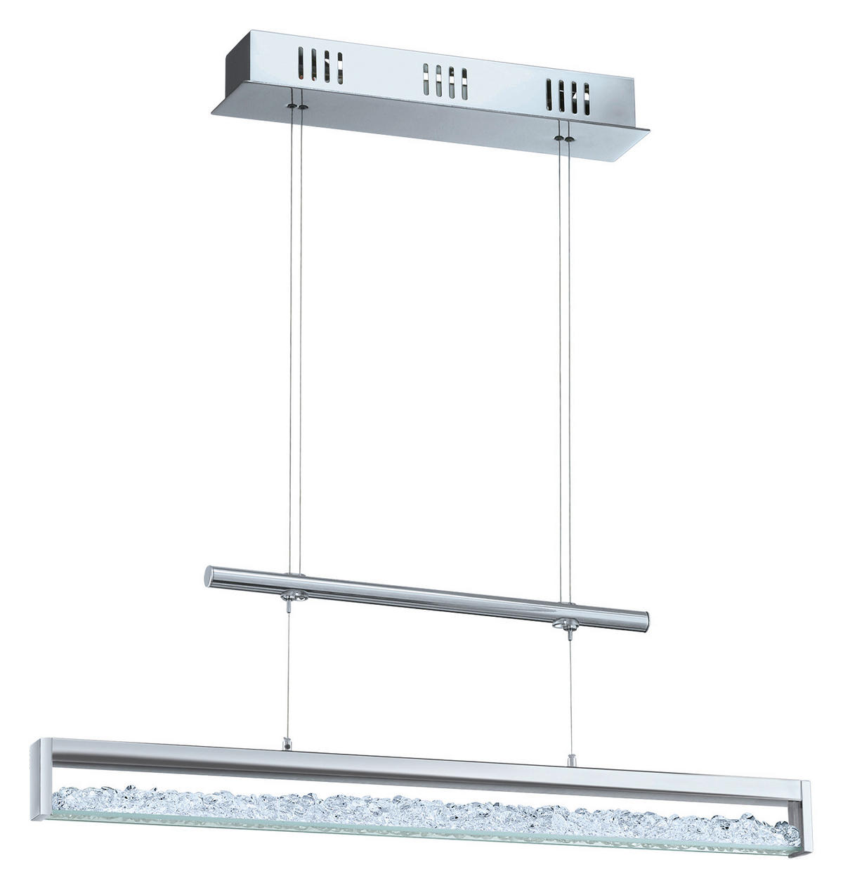 HÄNGLAMPA 70/8/130 cm  - klar/kromfärg, Lifestyle, metall/glas (70/8/130cm)