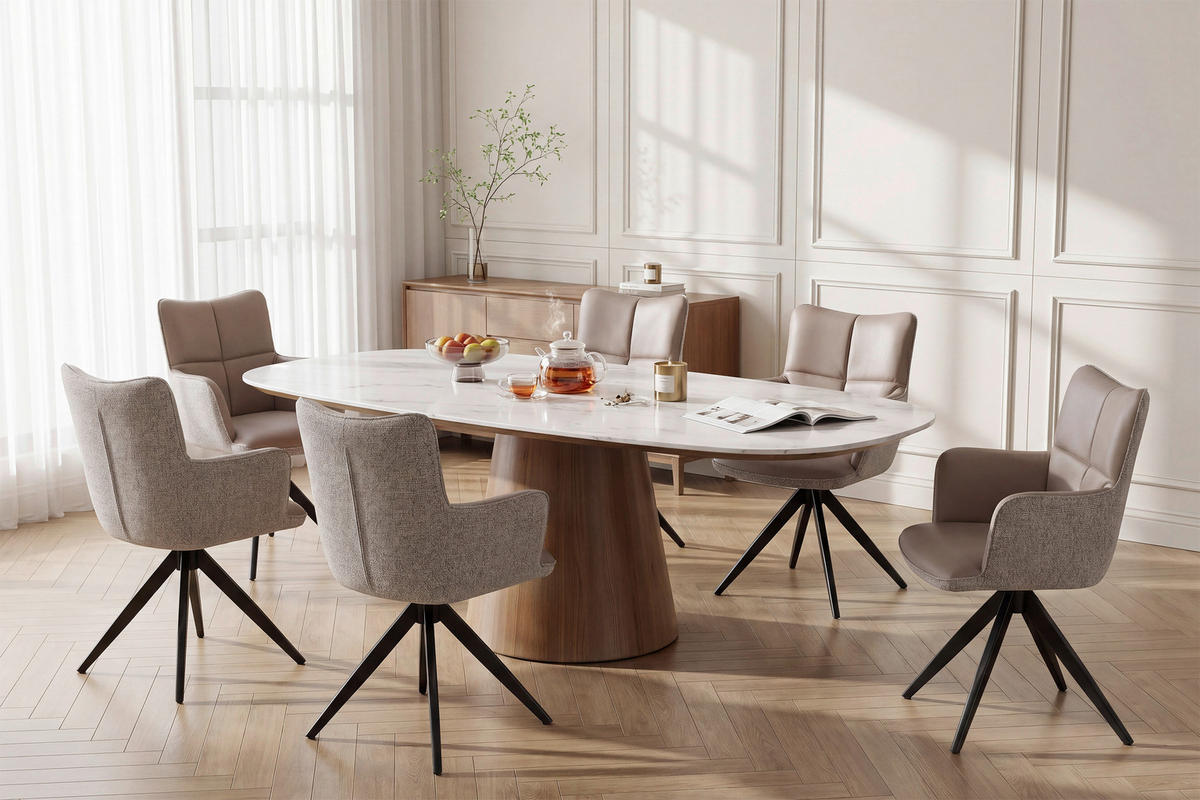 STOLICA S NASLONOM ZA RUKE  crna, taupe, bež  metal, tekstil      - bež/crna, Moderno, metal/tekstil (65/90/64cm) - Livetastic