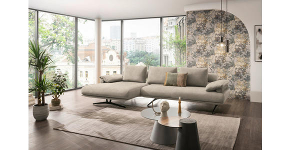 ECKSOFA in Chenille Beige 334/168 cm - Beige/Schwarz, Design, Textil/Metall (334/168cm) - Dieter Knoll