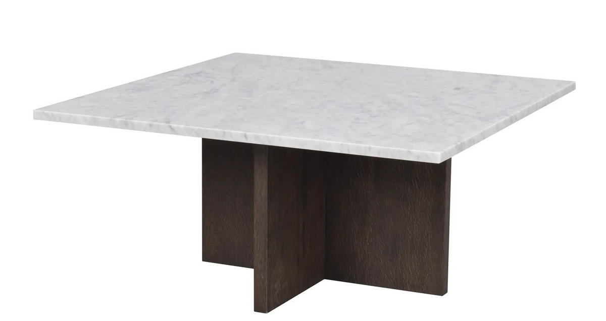 SOFFBORD i trä, sten  - vit/brun, Klassisk, trä/sten (90/42/90cm) - Rowico