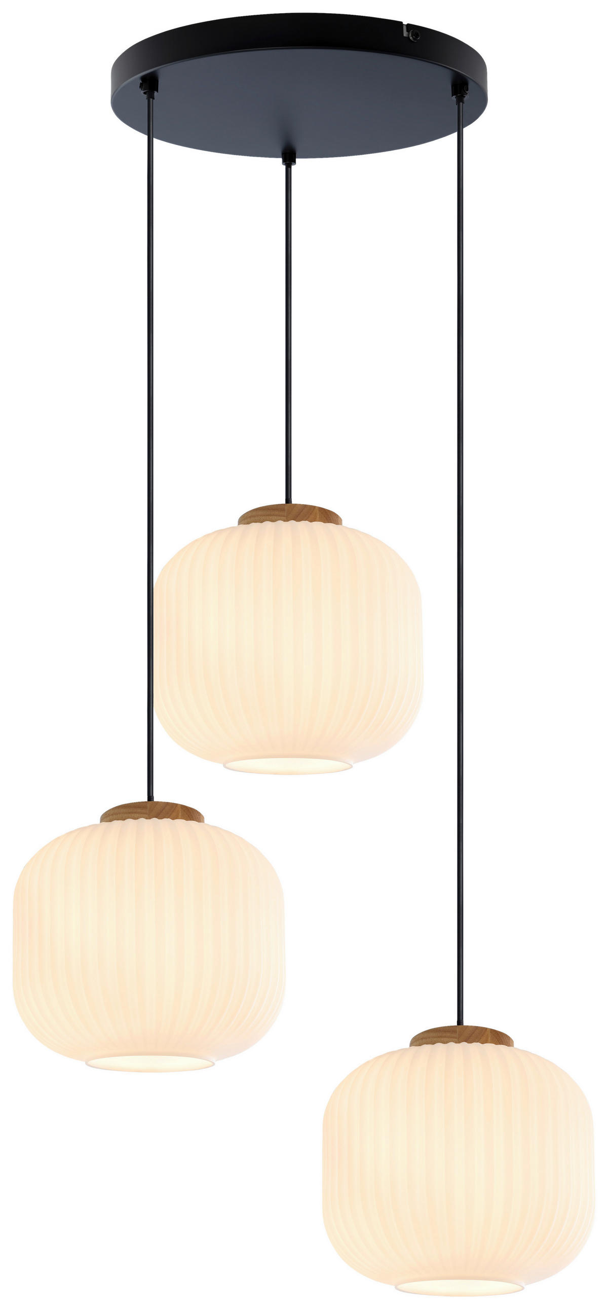 HÄNGELEUCHTE 47.5/120 cm  - Weiß, Trend, Glas/Holz (47.5/120cm) - Collet's Monde