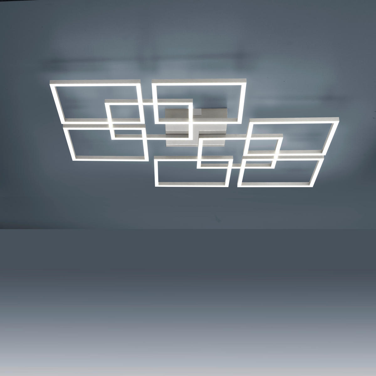 LED-DECKENLEUCHTE 79,7/76,7/6,8 cm    - Silberfarben, Design, Kunststoff/Metall (79,7/76,7/6,8cm)