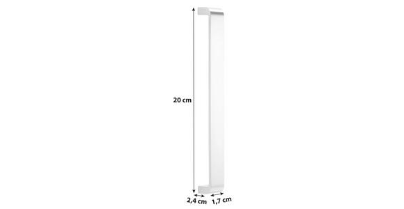 MÖBELGRIFF 2,4/20/1,7 cm Edelstahlfarben  - Edelstahlfarben, Metall (2,4/20/1,7cm) - Hom`in