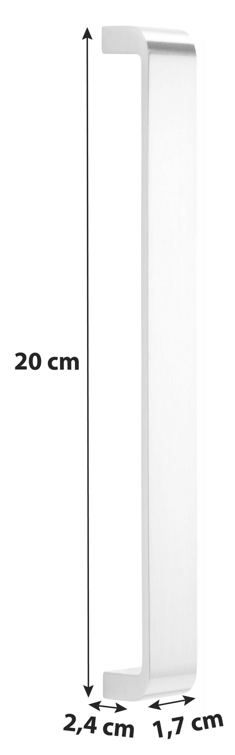 MÖBELGRIFF 2,4/20/1,7 cm   - Edelstahlfarben, Metall (2,4/20/1,7cm) - Hom`in
