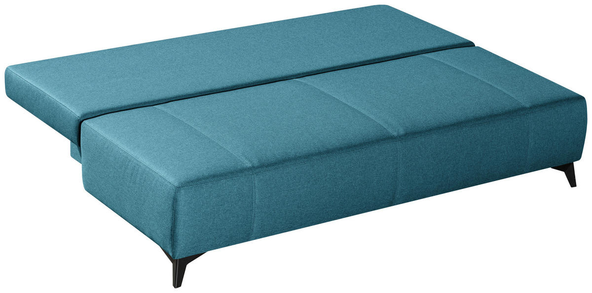 SCHLAFSOFA Flachgewebe Blau  - Blau/Hellgrau, MODERN, Textil/Metall (197/88/89cm) - Novel