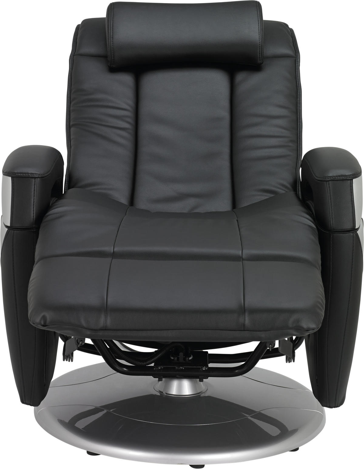 MASSAGESESSEL in Lederlook Schwarz  - Chromfarben/Schwarz, Design, Leder/Textil (75/110/113cm) - Cantus