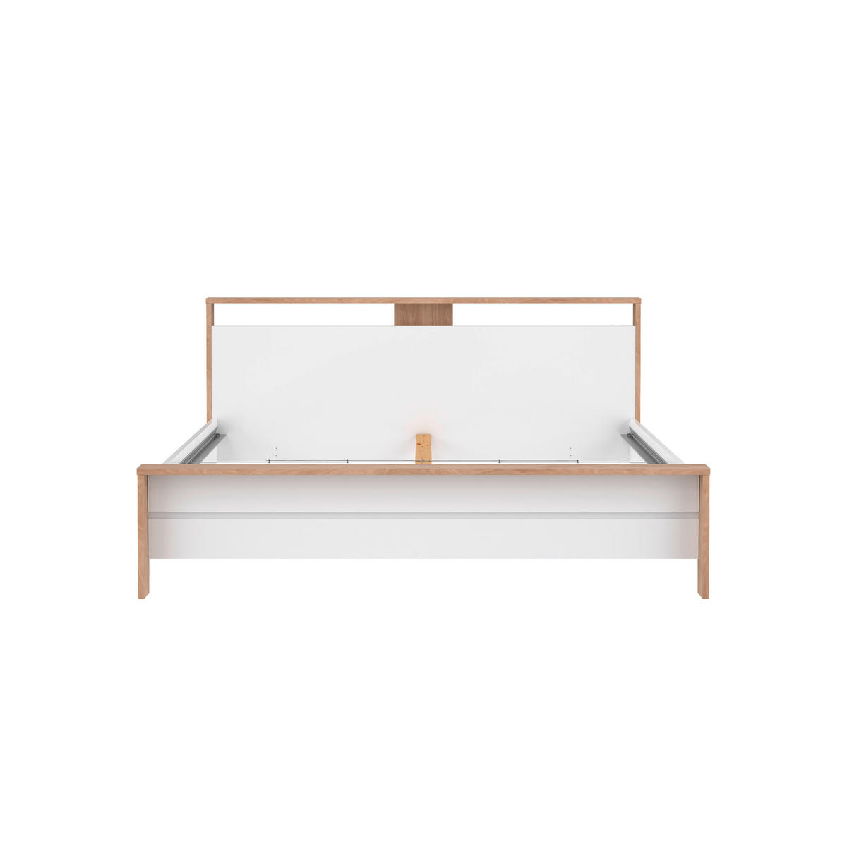 BETT 180/200 cm  in Eichefarben, Weiß  - Eichefarben/Weiß, KONVENTIONELL (180/200cm) - Boxxx