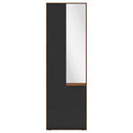 GARDEROBENSCHRANK 62,6/198,2/41,6 cm  - Anthrazit/Nussbaumfarben, Design, Glas/Holz (62,6/198,2/41,6cm) - Moderano