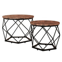 BEISTELLTISCH in Metall, Holzwerkstoff 50/40/50 cm  - Eichefarben/Schwarz, Design, Holzwerkstoff/Metall (50/40/50cm) - MID.YOU