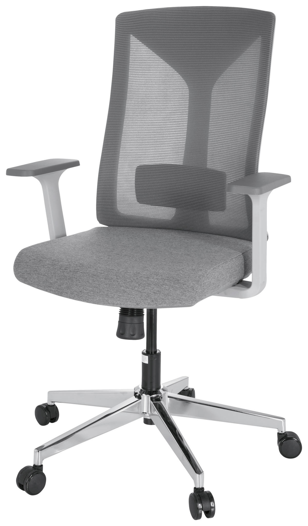 DREHSTUHL Netzbespannung, Flachgewebe Grau, Weiß  - Weiß/Grau, MODERN, Kunststoff/Textil (63/116/66cm) - MID.YOU