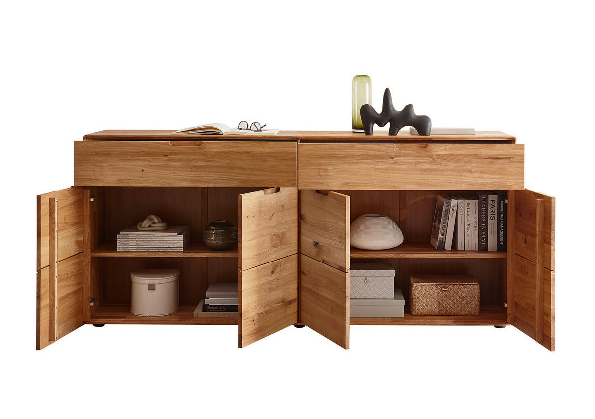 KOMMODE , 200/91/40 cm, 2 Schublade(n)  - Wildeiche, Design, Holz (200/91/40cm) - Livetastic