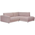 ECKSOFA  in Cord Rosa  265/224 cm  - Schwarz/Rosa, Design, Kunststoff/Textil (265/224cm) - Hom`in