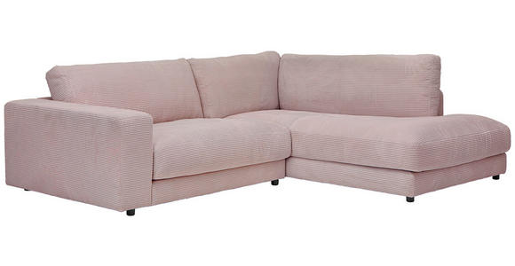 ECKSOFA  in Cord Rosa  265/224 cm  - Schwarz/Rosa, Design, Kunststoff/Textil (265/224cm) - Hom`in