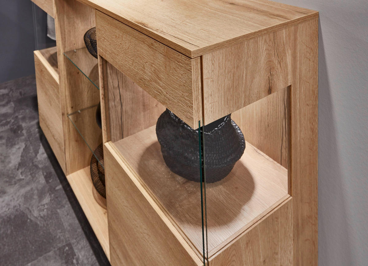 BADEZIMMER 3-teilig  in 81 cm  - Edelstahlfarben/Weiß Hochglanz, MODERN, Holzwerkstoff/Stein (81cm) - Nobilia