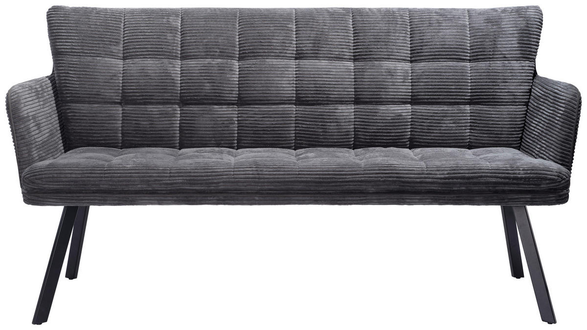 SITTBÄNK i metall, textil blågrå  - blågrå/svart, Design, metall/textil (170/88/65cm) - Stylife