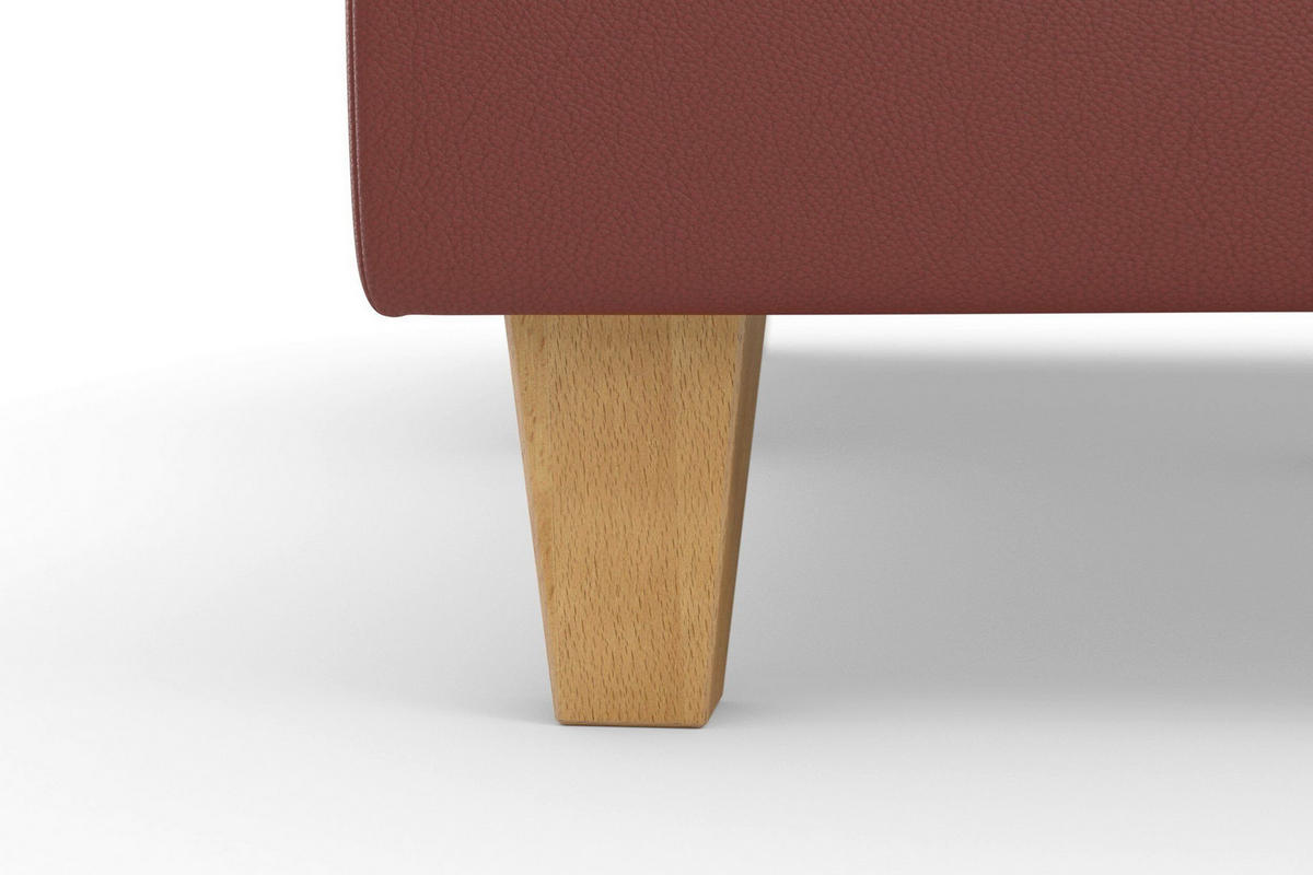 WOHNLANDSCHAFT PALMERA E Rotbraun Echtleder  - Rotbraun/Eichefarben, Basics, Leder/Holz (212/308/163cm) - Sit & More