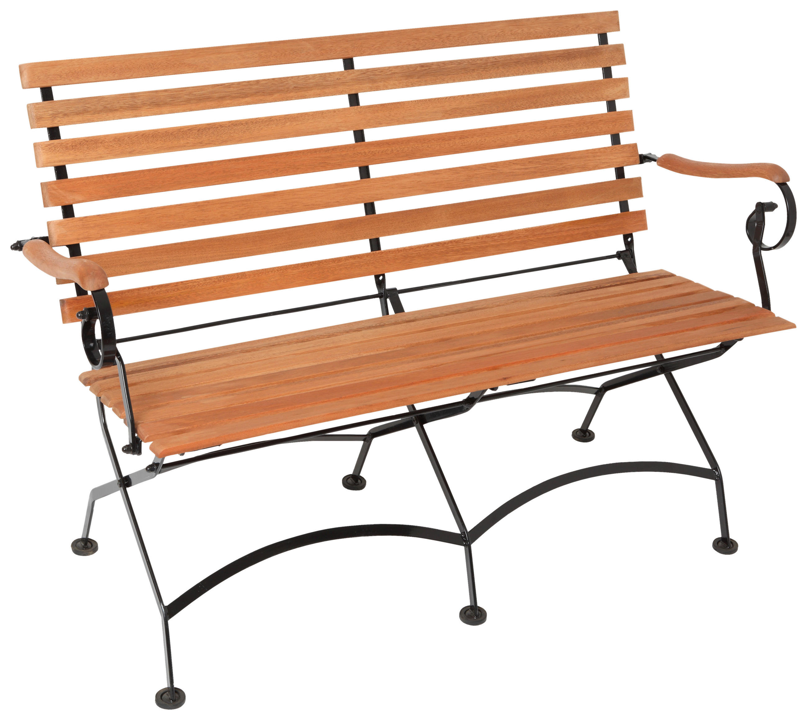GARTENBANK 125/58/85 cm Eukalyptusholz  Stahl  - Naturfarben, ROMANTIK / LANDHAUS, Holz/Metall (125/58/85cm) - Gardenson