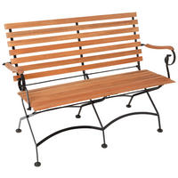 GARTENBANK 125/58/85 cm Eukalyptusholz  Stahl  - Naturfarben, ROMANTIK / LANDHAUS, Holz/Metall (125/58/85cm) - Gardenson