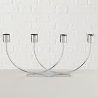 KERZENHALTER - Silberfarben, Basics, Metall (31/6/14cm) - Boltze Home