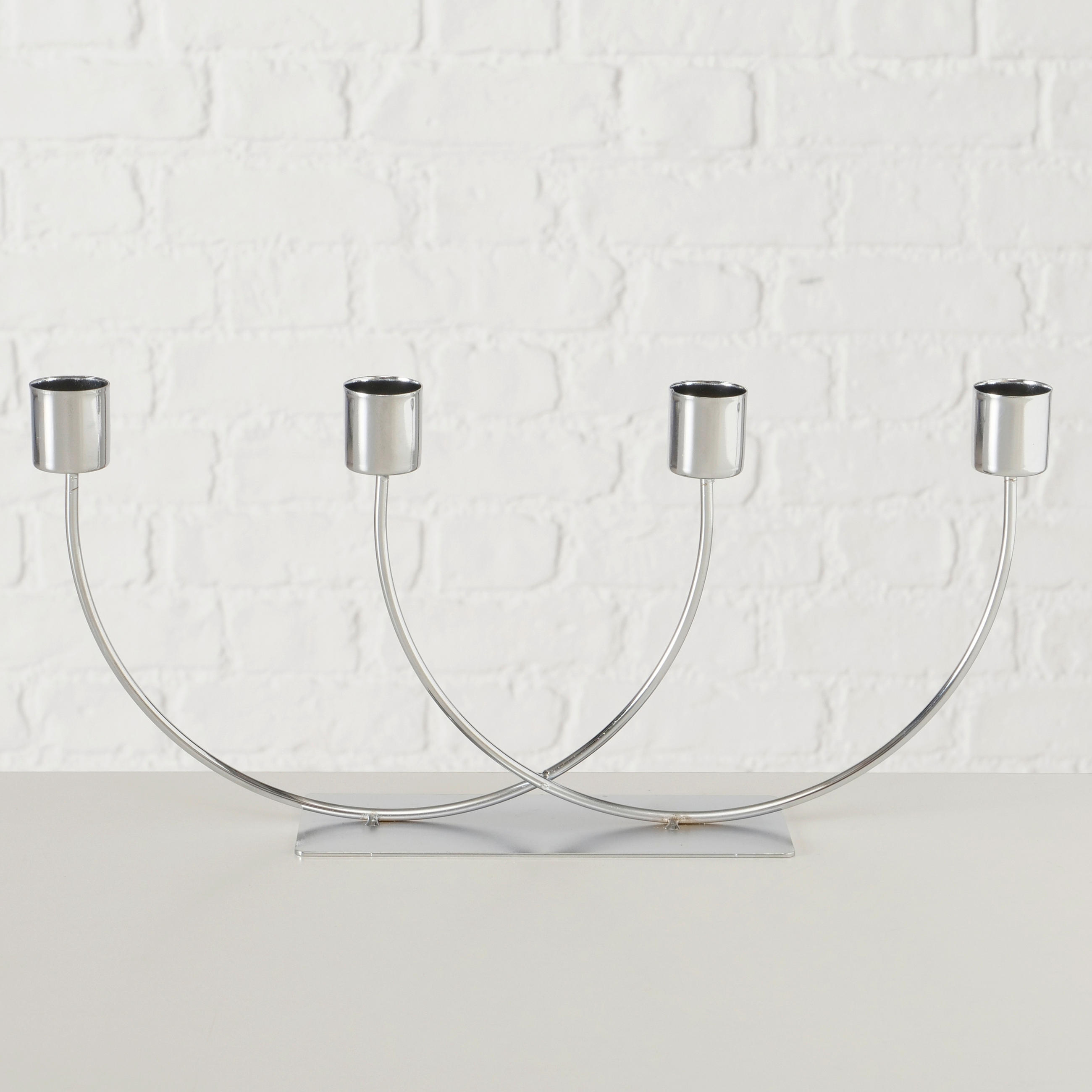 Boltze Home Kerzenhalter Silber 6x14x31 cm