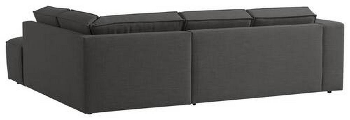 ECKSOFA in Struktur Anthrazit  - Anthrazit/Schwarz, Modern, Kunststoff/Textil (275/220cm) - Trendmanufaktur