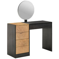 SCHMINKTISCH Grau, Eichefarben  - Eichefarben/Grau, Design, Glas/Holzwerkstoff (110/40/132cm) - Carryhome