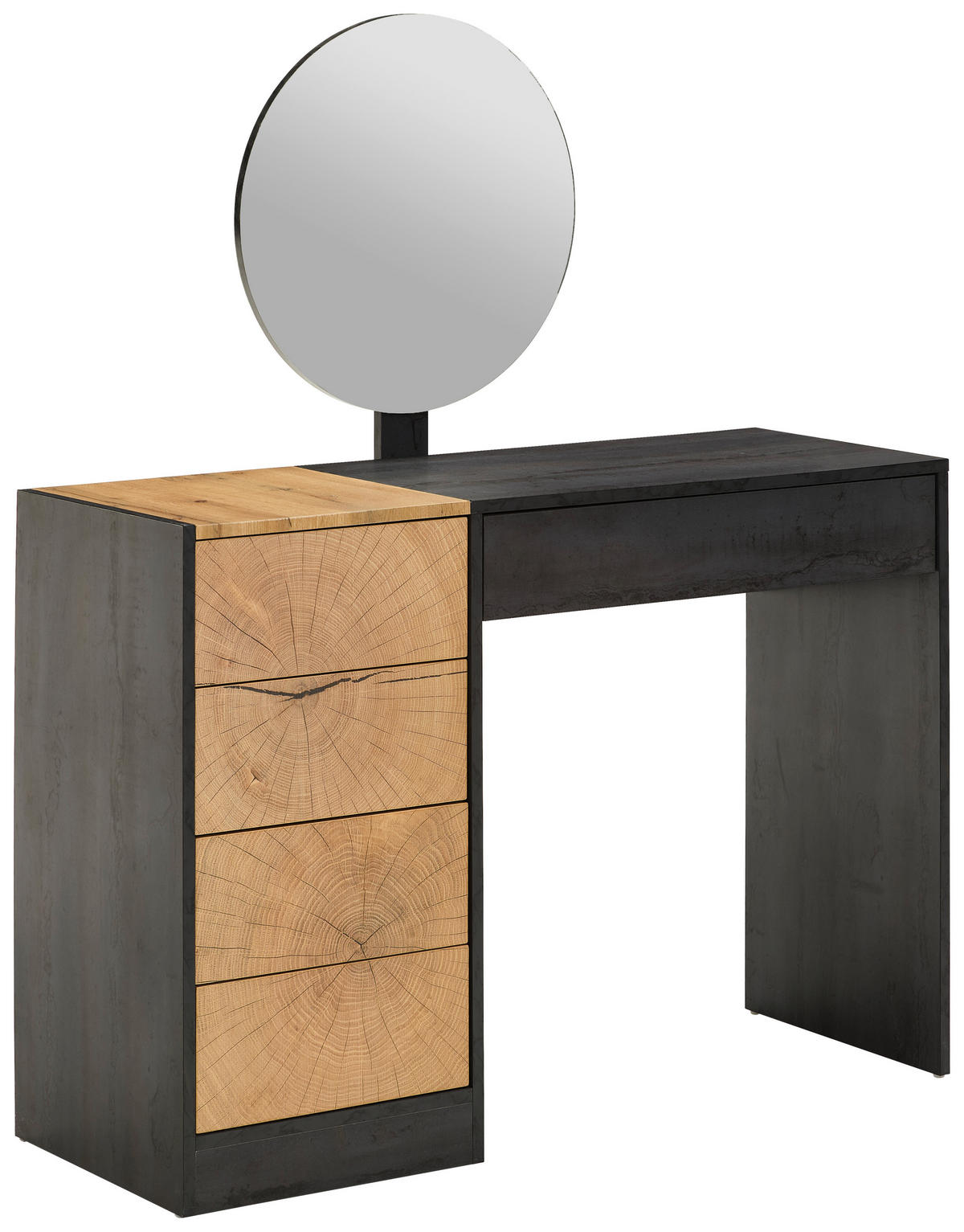 SCHMINKTISCH Grau, Eichefarben  - Eichefarben/Grau, Design, Glas/Holzwerkstoff (110/40/132cm) - Carryhome