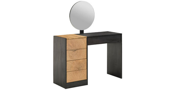 SCHMINKTISCH in Grau, Eichefarben  - Eichefarben/Grau, Design, Glas/Holzwerkstoff (110/40/132cm) - Carryhome