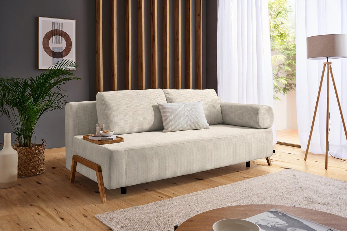 SCHLAFSOFA in Holz, Textil Beige  - Beige/Naturfarben, Design, Holz/Textil (211/88/102cm) - Niels Andersson